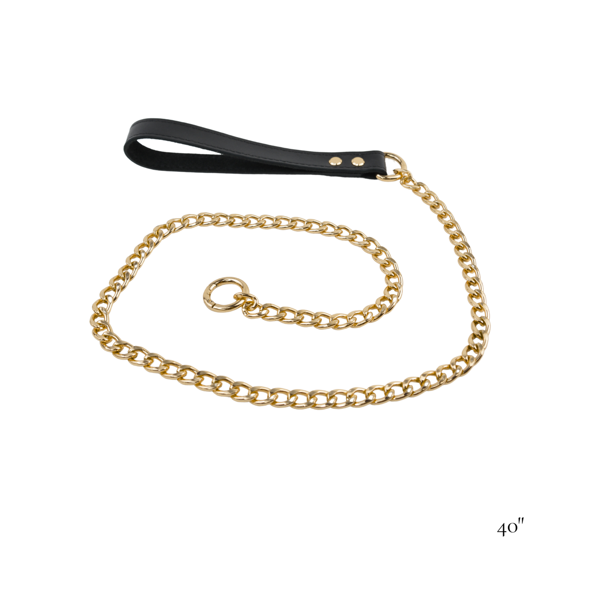 Leather & Chain Leash (20" / 30" / 40") - USA