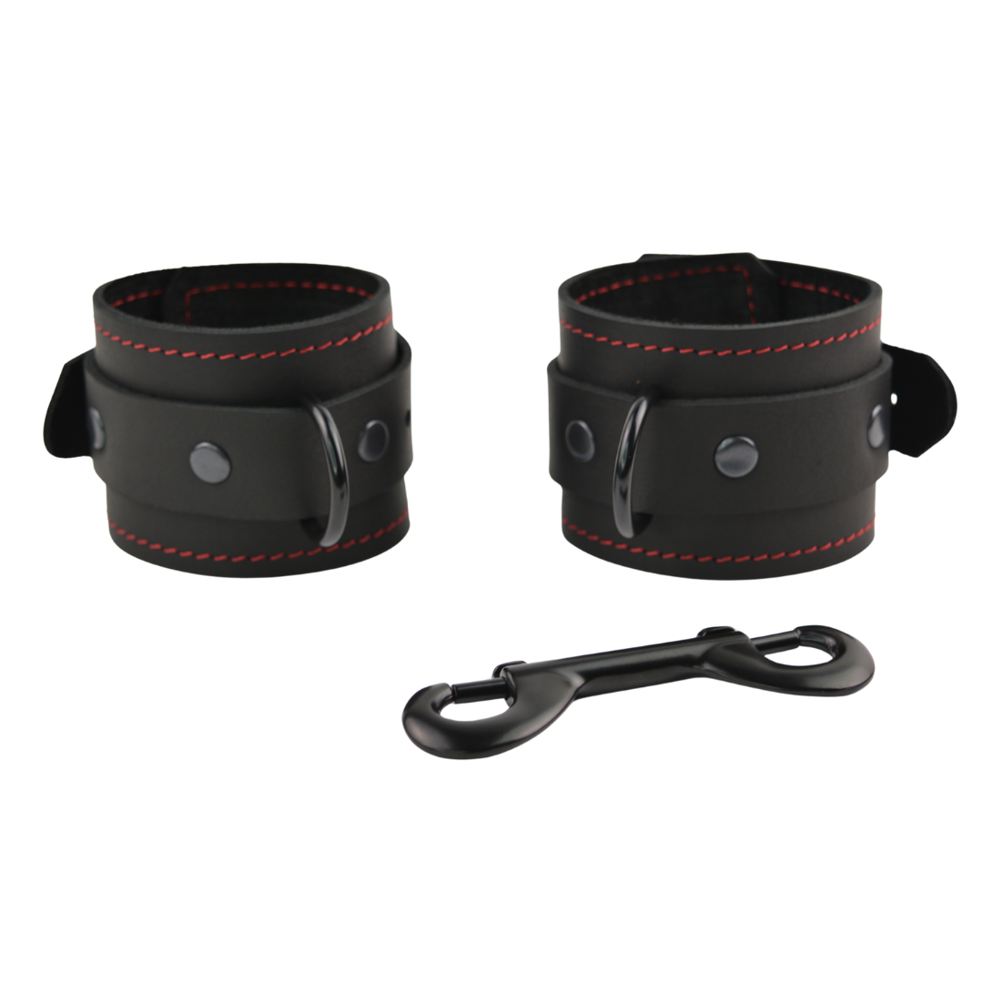 Vallera Leather Stitched Ankle Cuffs - USA