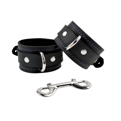 Vallera Leather Stitched Ankle Cuffs - USA