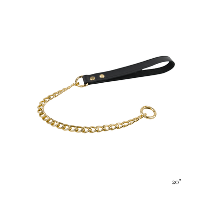 Leather & Chain Leash (20" / 30" / 40") - USA