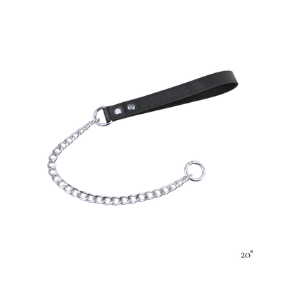 Leather & Chain Leash (20" / 30" / 40") - USA