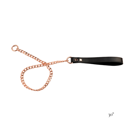 Leather & Chain Leash (20" / 30" / 40") - USA