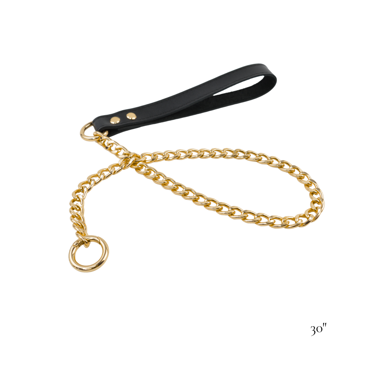Leather & Chain Leash (20" / 30" / 40") - USA