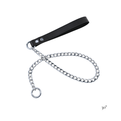 Leather & Chain Leash (20" / 30" / 40") - USA