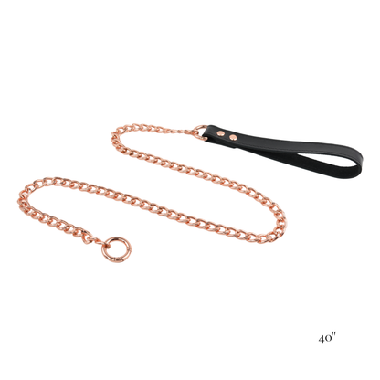 Leather & Chain Leash (20" / 30" / 40") - USA