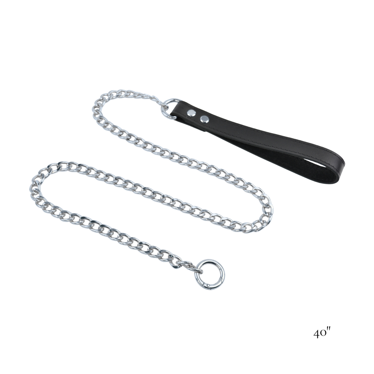 Leather & Chain Leash (20" / 30" / 40") - USA