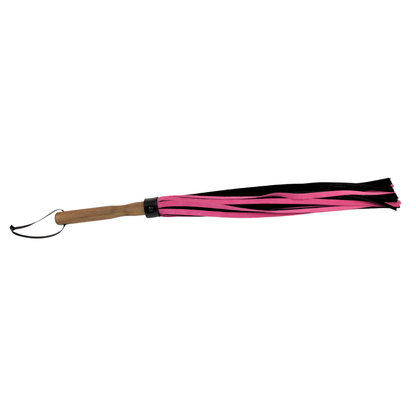 Vallera Leather Suede Flogger - Black & Pink - USA