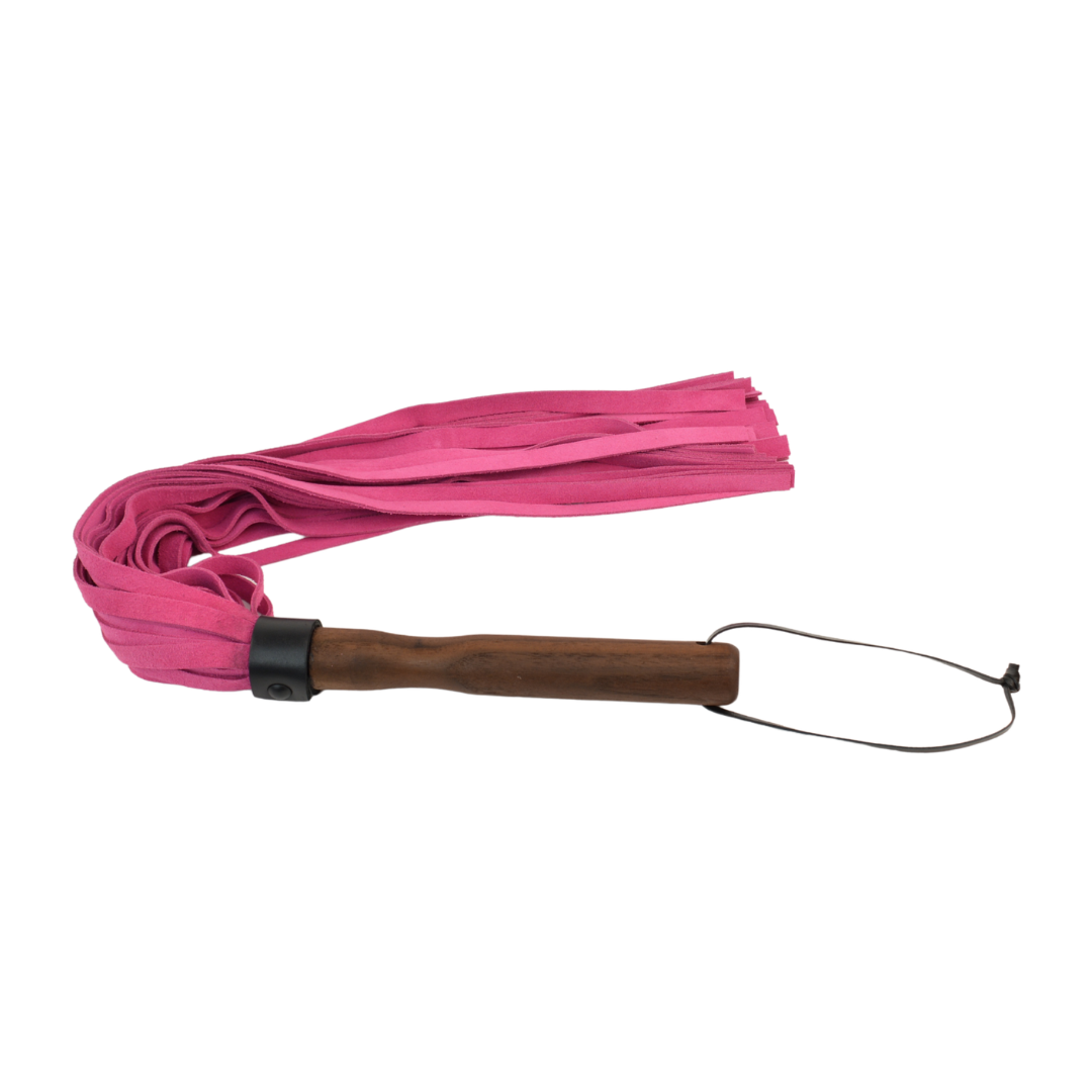 Vallera Leather Suede Flogger - Black & Pink - USA