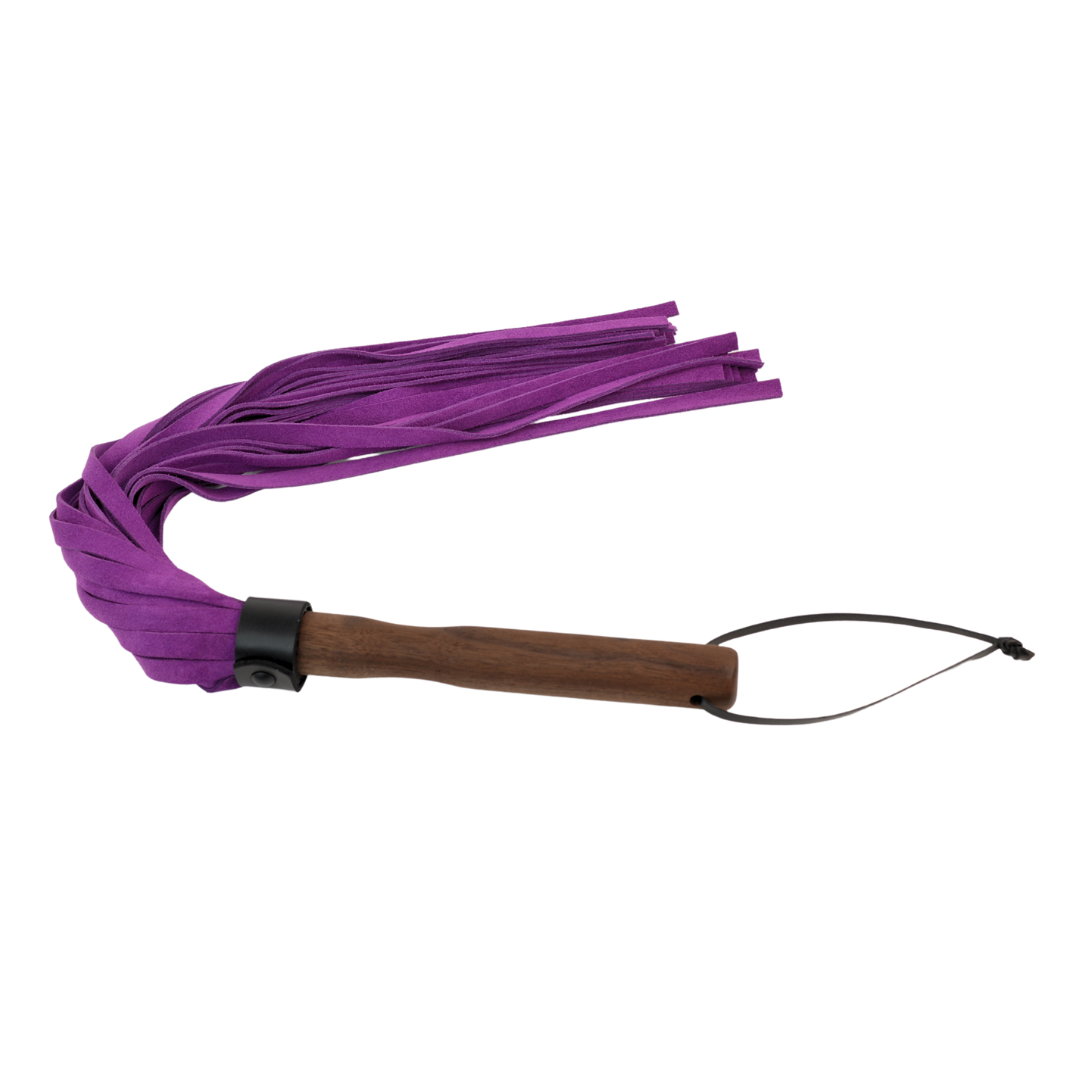 Vallera Leather Suede Flogger - Black & Pink - USA