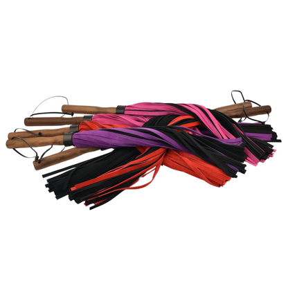 Vallera Leather Suede Flogger - Black & Pink - USA