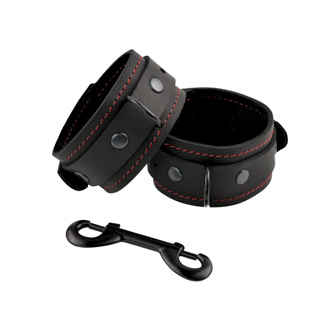 Vallera Leather Stitched Ankle Cuffs - USA